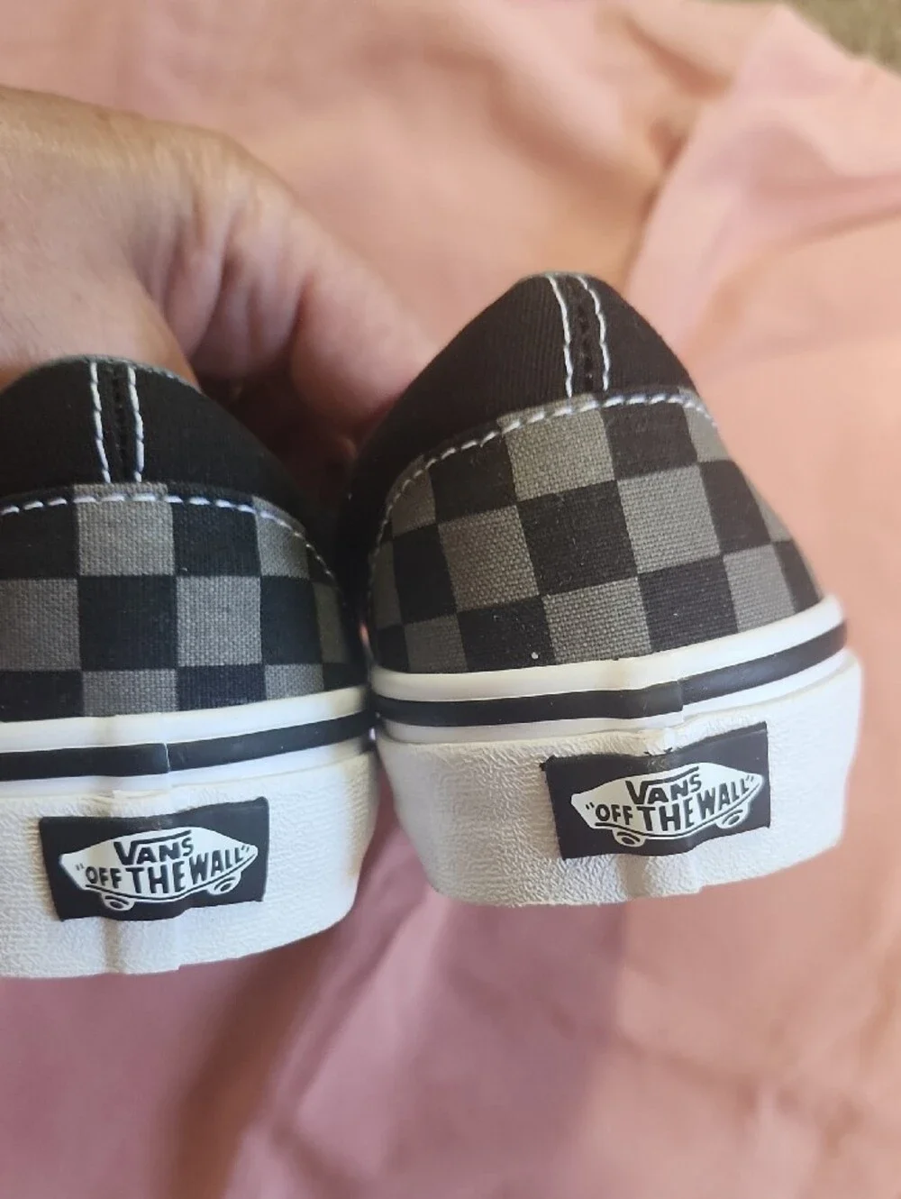 Vans Checkerboard Slip-On Loafers - Black & Gray sz 6.5